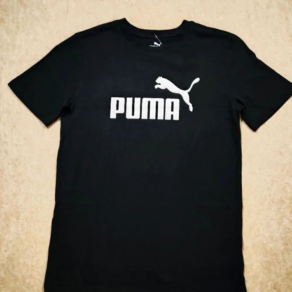 Puma Black White Short Sleeve T-Shirt Boys -Q